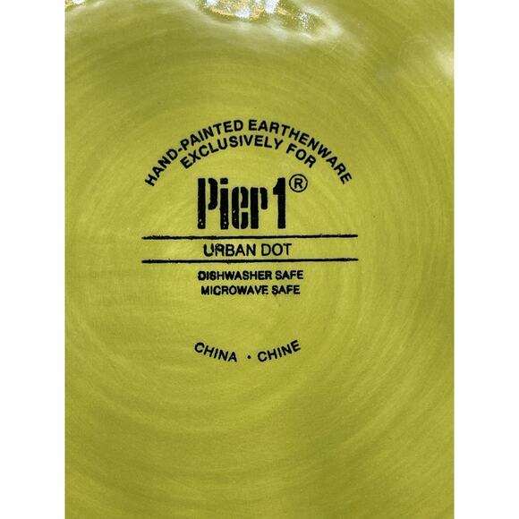 Pier 1 Urban Dot Hand Painted Earthenware Serving Bowl 11” *Small Paint Chip - Picture 5 of 7